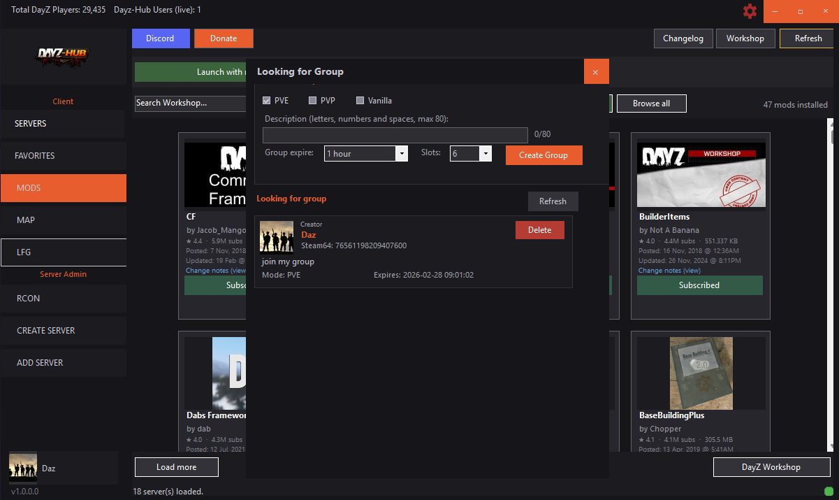 DayZ-Hub RCON server administration